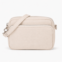 Beige Leather Handbag - INES