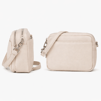 Beige Leather Handbag - INES