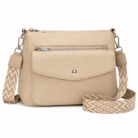 Beige Leather Shoulder Bag - GIANA