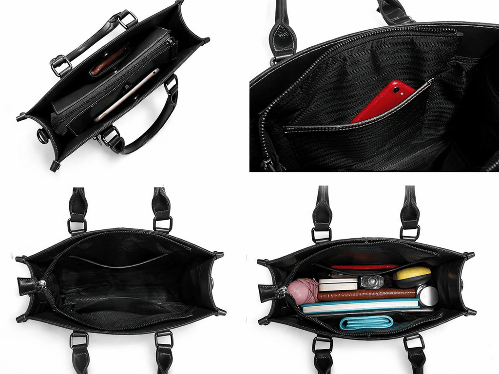Black Leather Handbag - NOA