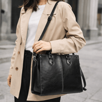 Black Leather Handbag - NOA