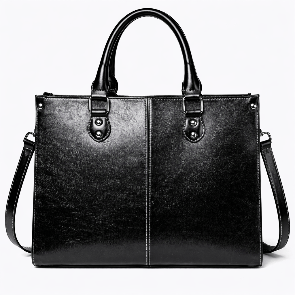 Black Leather Handbag - NOA