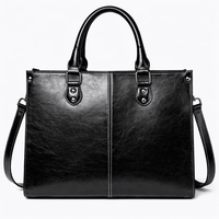Black Leather Handbag - NOA