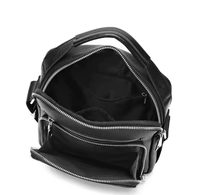 Black Leather Shoulder Bag - HANA