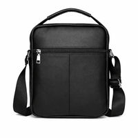 Black Leather Shoulder Bag - HANA