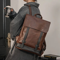 Brown Leather Backpack - PABLO