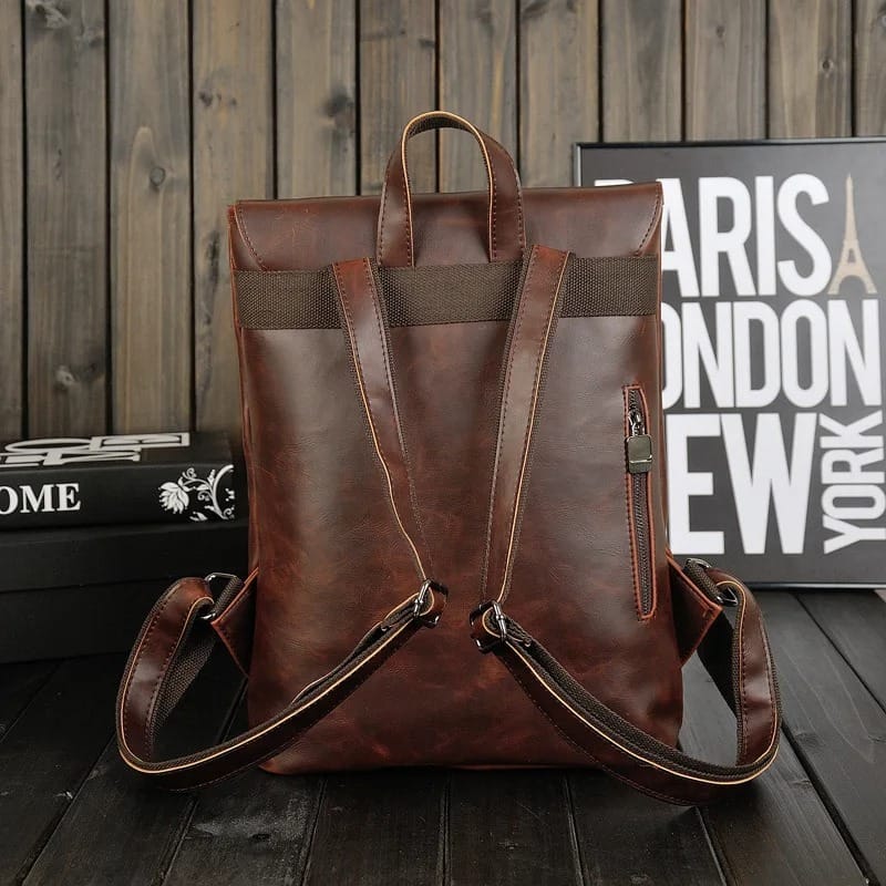 Brown Leather Backpack - PABLO