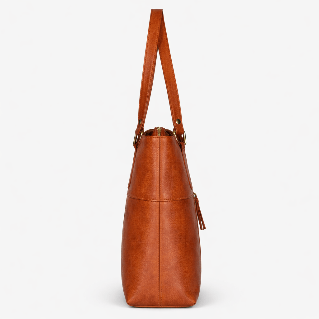 Brown Leather Handbag - LOLA