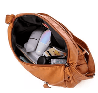 Brown Leather Shoulder Bag - EDEN