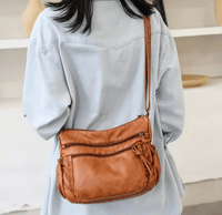 Brown Leather Shoulder Bag - EDEN