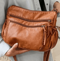 Brown Leather Shoulder Bag - EDEN