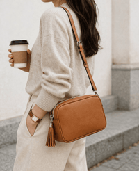 Camel Leather Handbag - LUNA