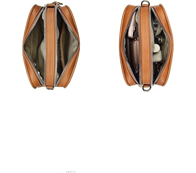 Camel Leather Handbag - LUNA