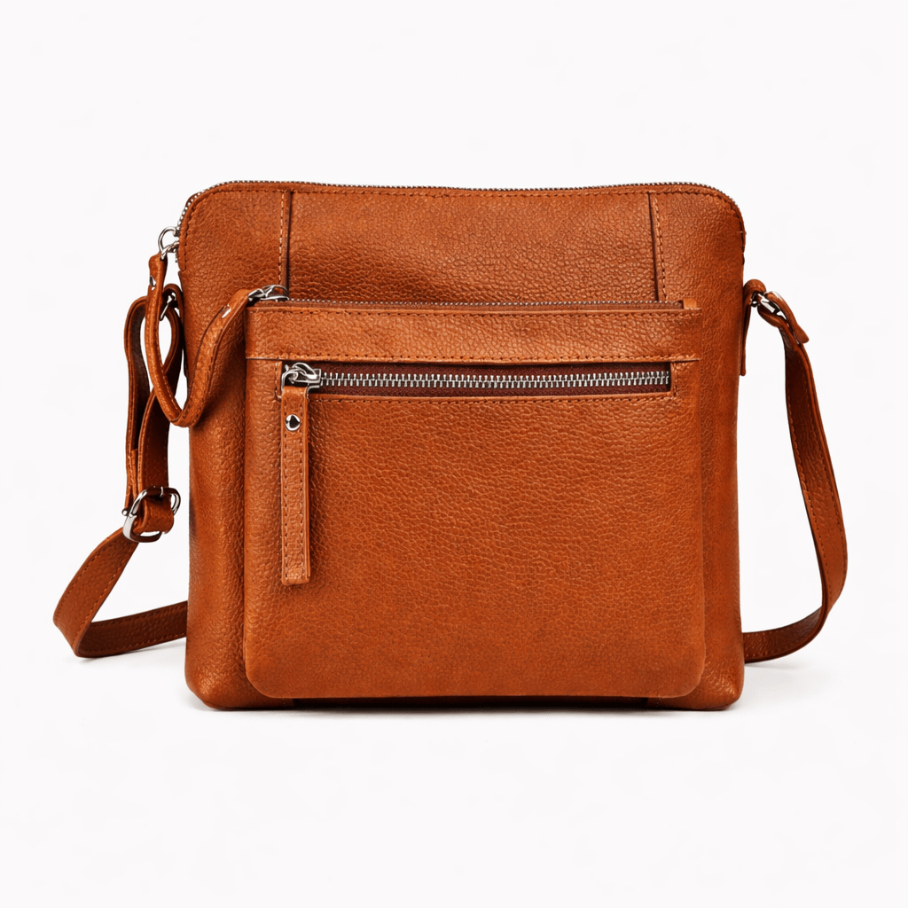 Camel Leather Shoulder Bag - ANYA