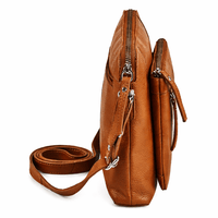Camel Leather Shoulder Bag - ANYA