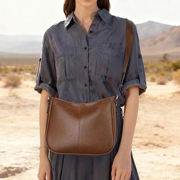 Camel Trendy Shoulder Bag - ULIA