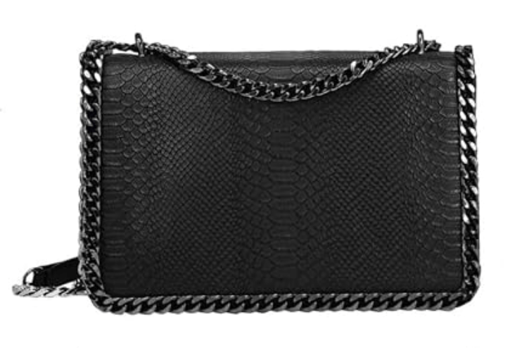Leather Chain Shoulder Bag - KIRA