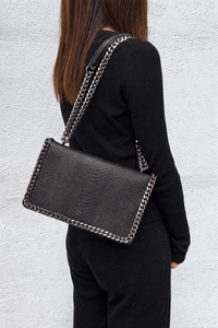 Leather Chain Shoulder Bag - KIRA