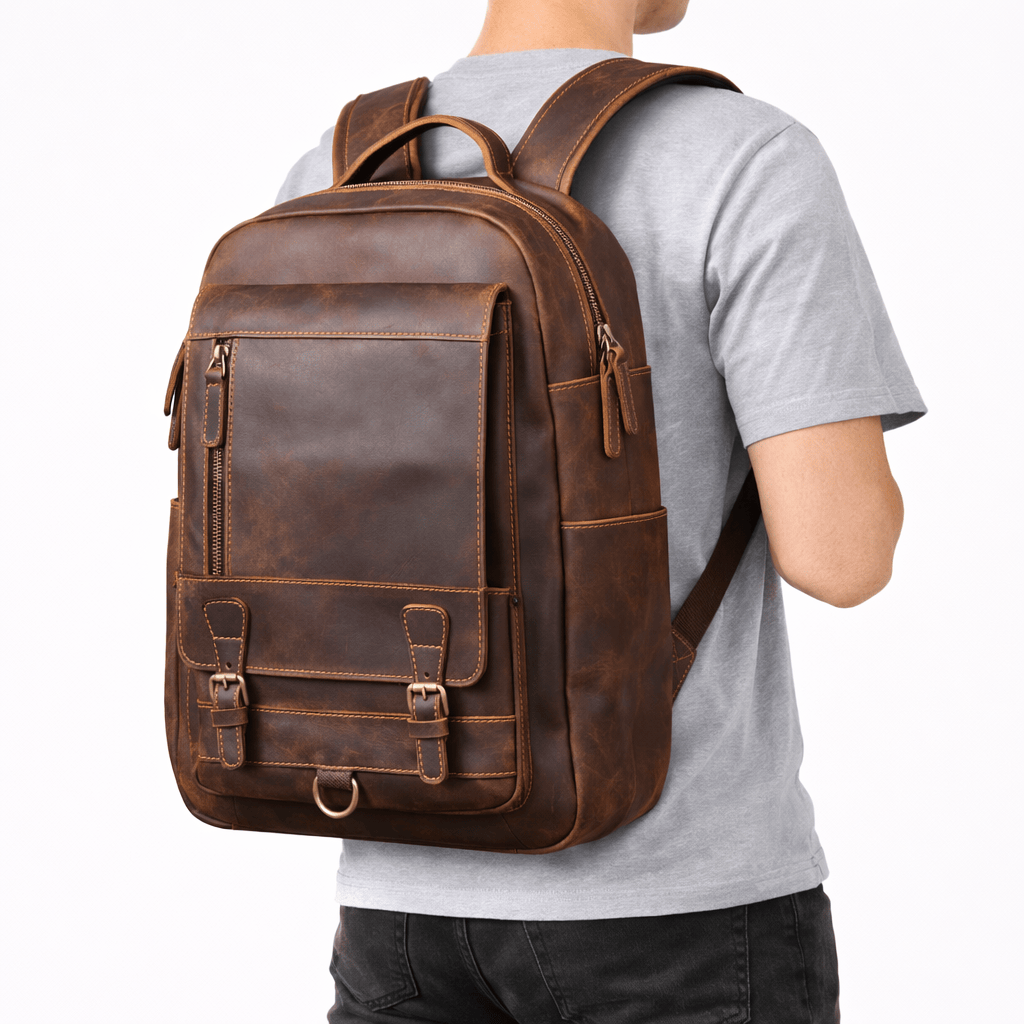 Leather Computer Bag - BOBB