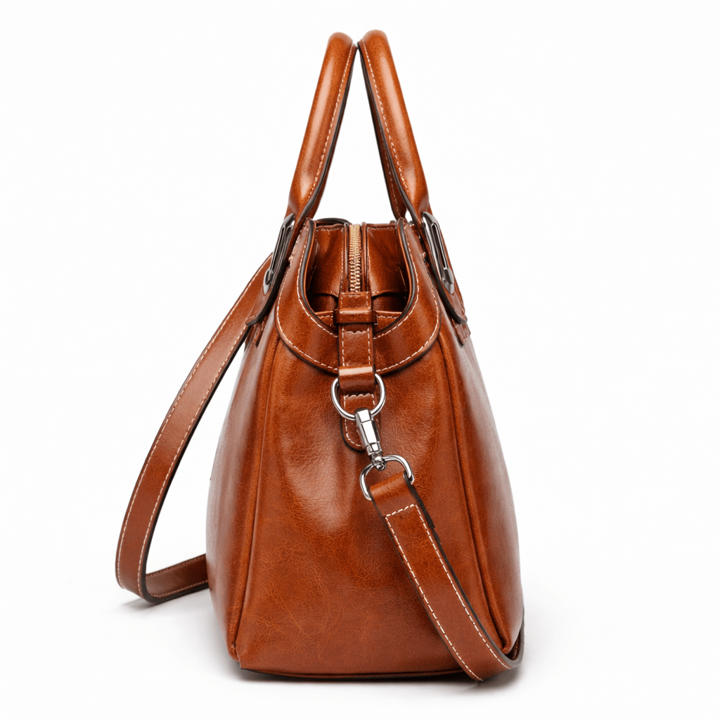 Leather Shoulder Handbag - THEO