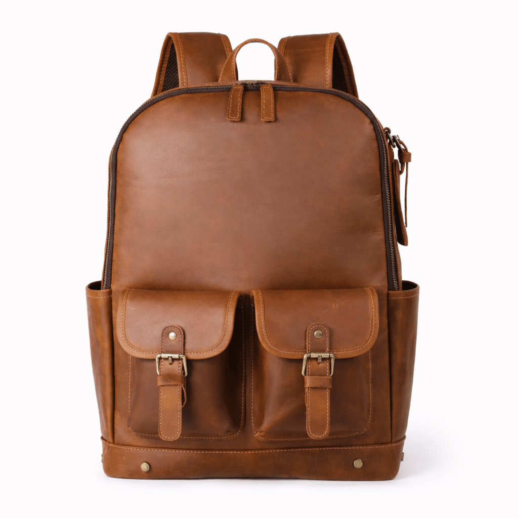 Men's Leather Backpack - NOLAN