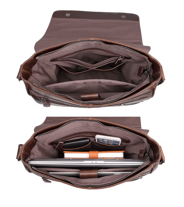 Men's Leather Shoulder Bag - LOIS