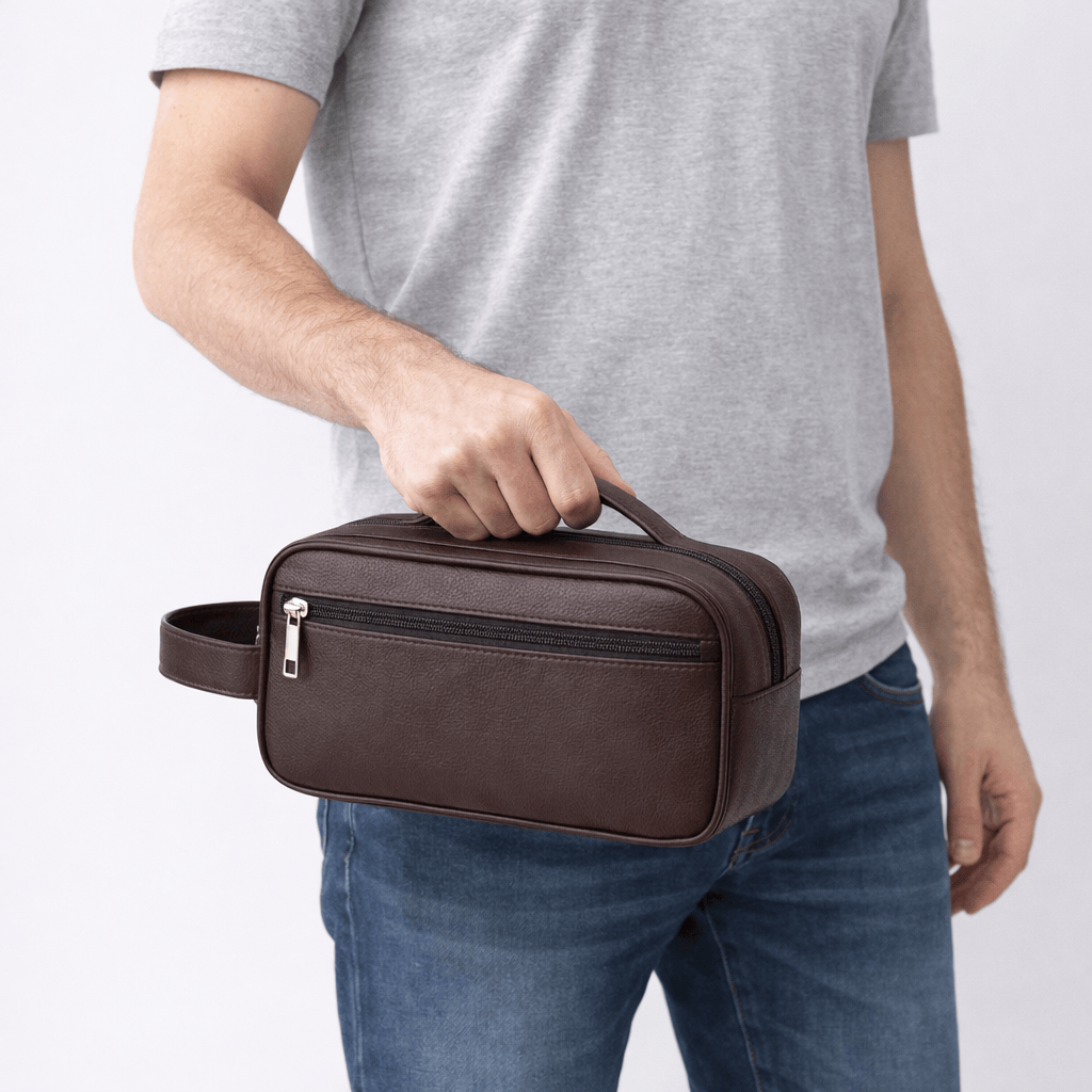 Men's Leather Toiletry Bag - NORA