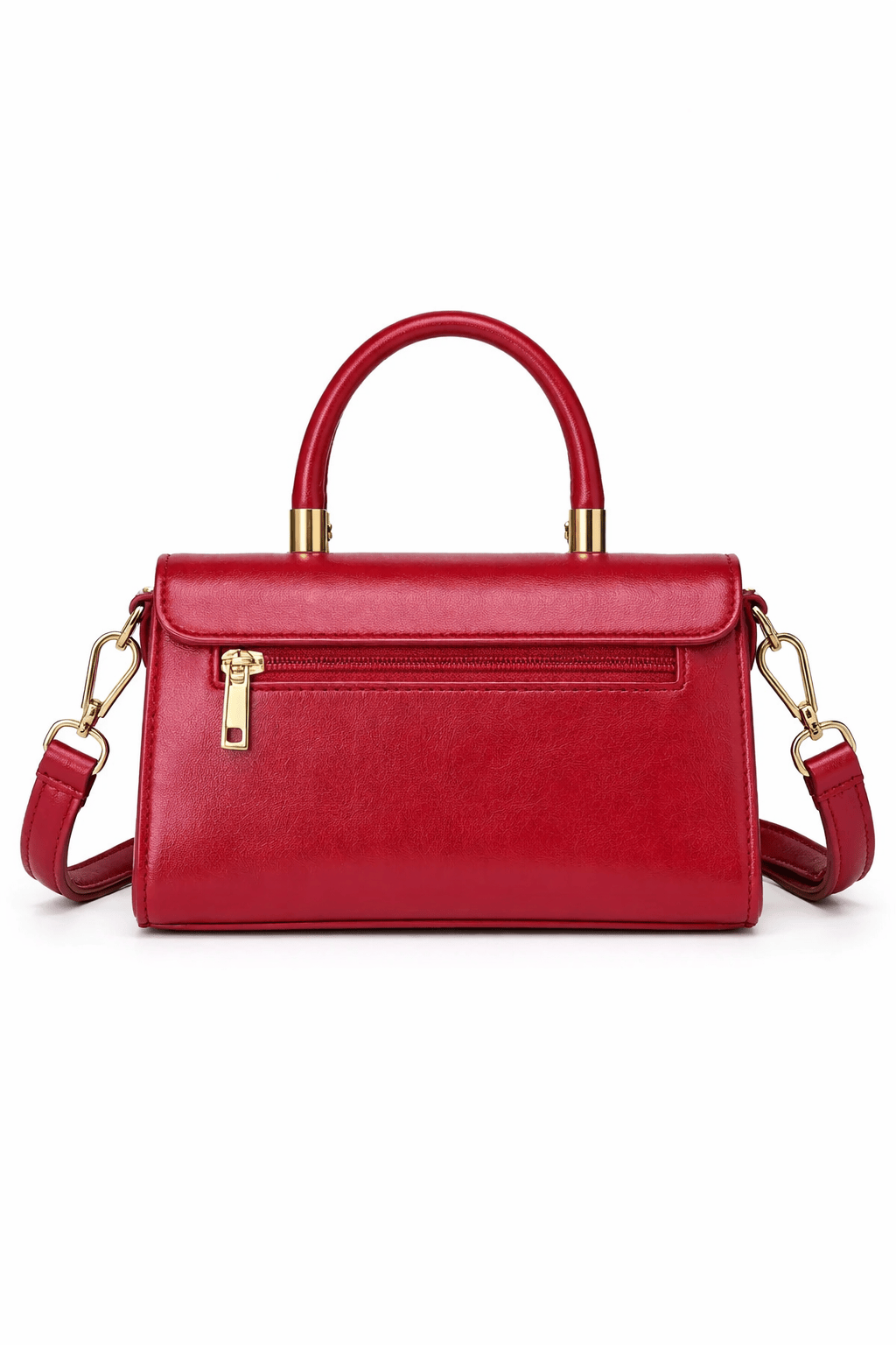 Red Leather Handbag - AYA