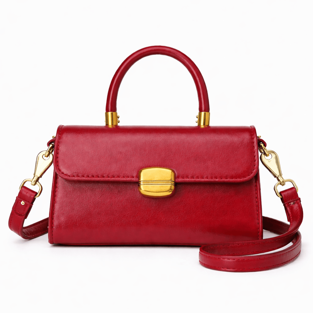 Red Leather Handbag - AYA