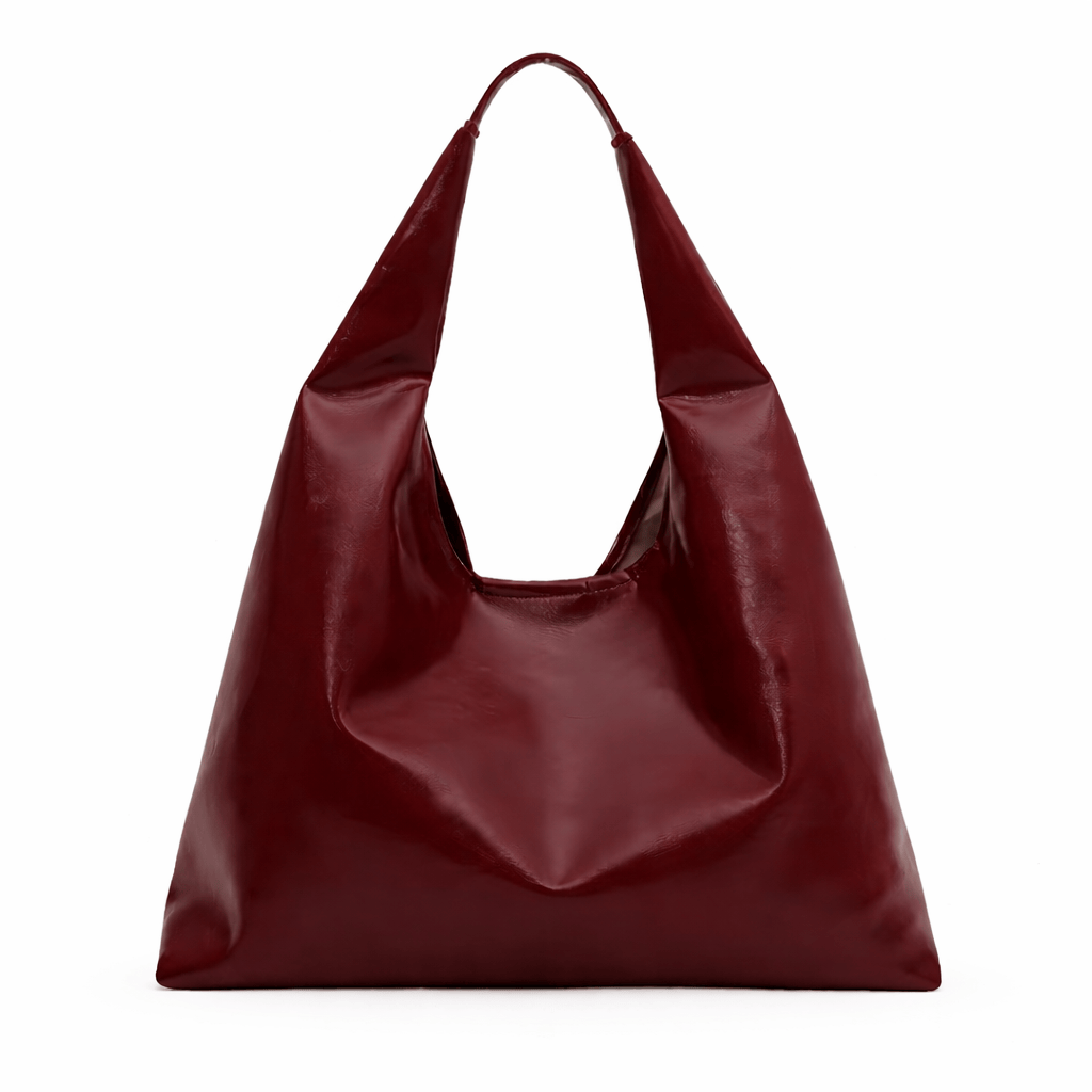 Red Leather Shoulder Bag - VERA