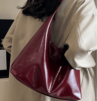 Red Leather Shoulder Bag - VERA