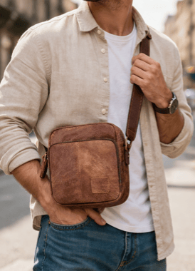 Vintage Leather Shoulder Bag - CLEO
