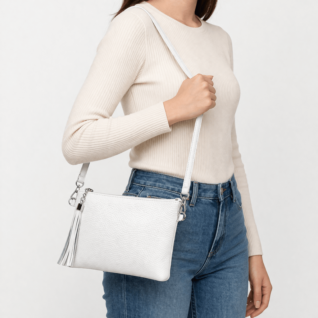White Leather Handbag - PALOMA