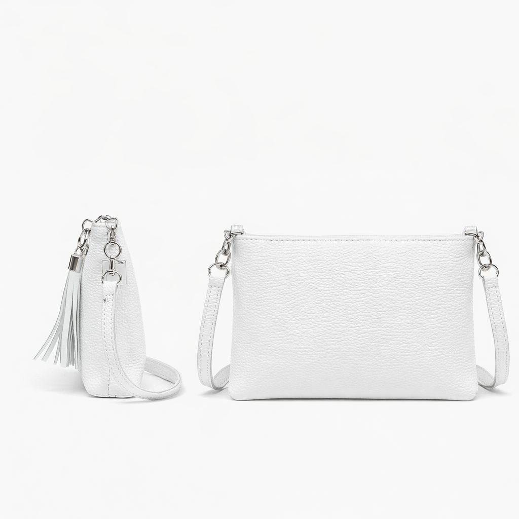 White Leather Handbag - PALOMA