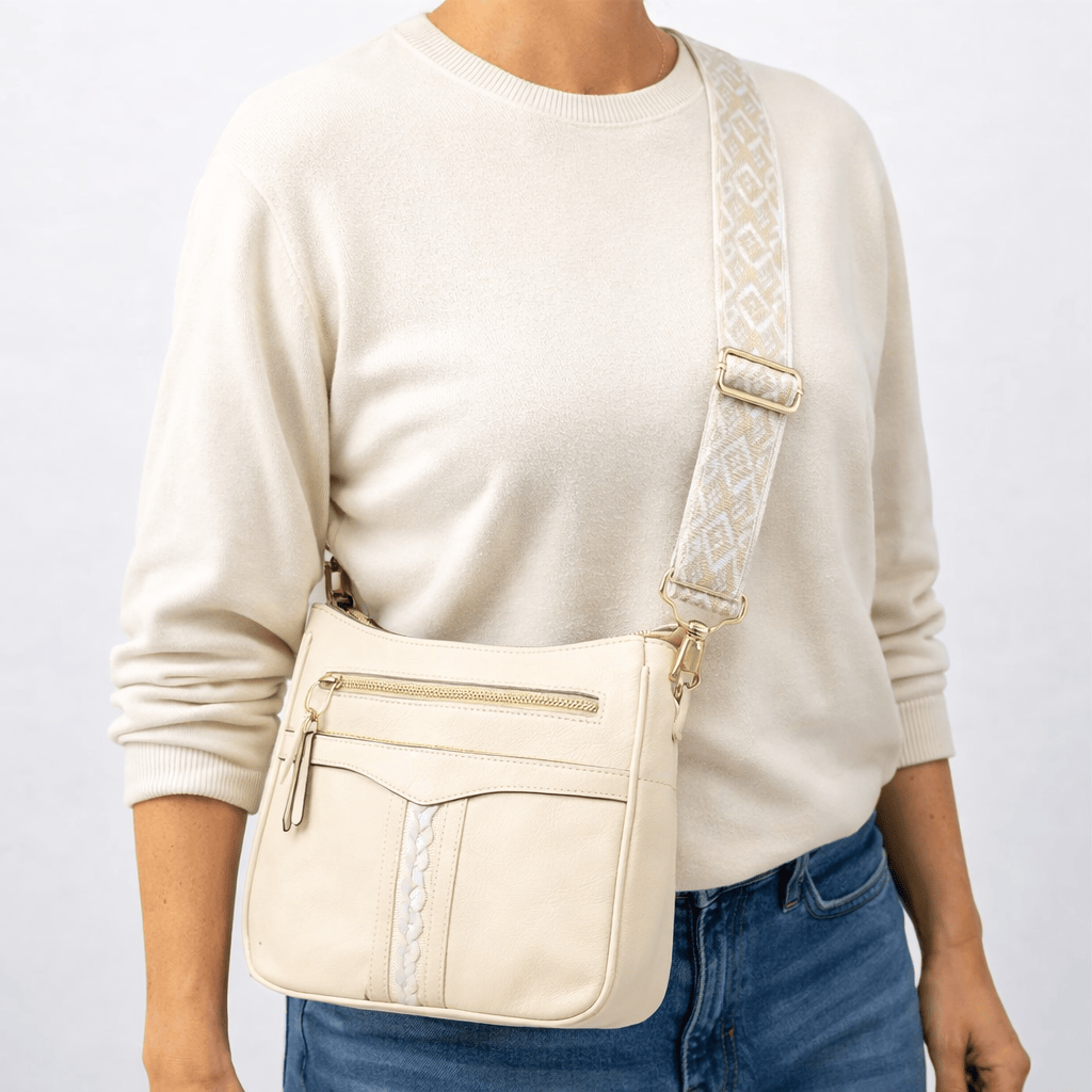 Women's Beige Shoulder Bag - OLYA