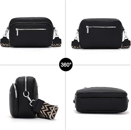 Women's Black Shoulder Bag - AINA