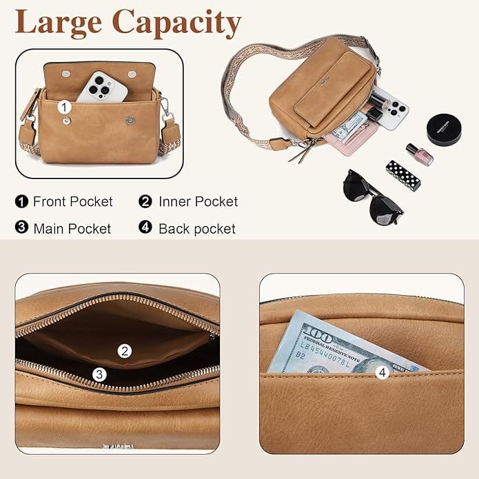 Women's Leather Shoulder Bag - TINA